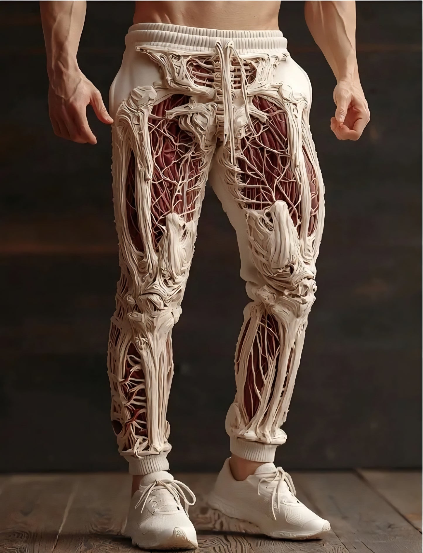Men's Vintage Halloween Skeleton Art Sweatpants